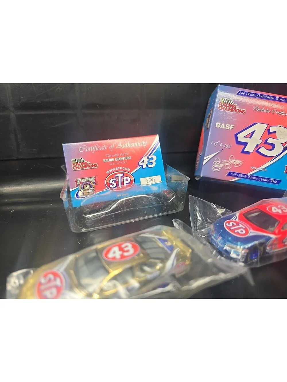 1998 Racing Champions John Andretti #43 STP BASF 2 Car Set 1:64 NASCAR QVC